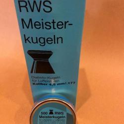 PLOMBS RWS MEISTERKUGELN - 4.5mm 0,50g  Ø4,50mm - 50 BOITES x500
