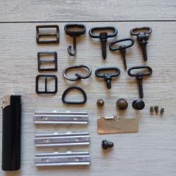 FOND DE TIROIR : LOT GRENADIERES, CLIPS MAS 36, BOUCLES JUGULAIRES?VIS, BOUTONS BRETELLES, ETC
