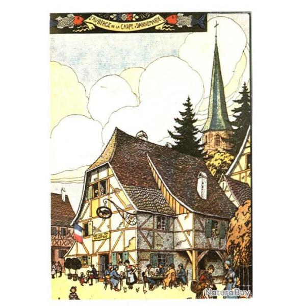 HANSI Illustrateur patriotique - Alsace - "L'Auberge de la Carpe  Dannemarie"
