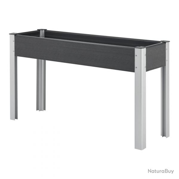 Potager surélevé à fond grillagé 125 x 40 x 75 cm gris foncé 03_0007193