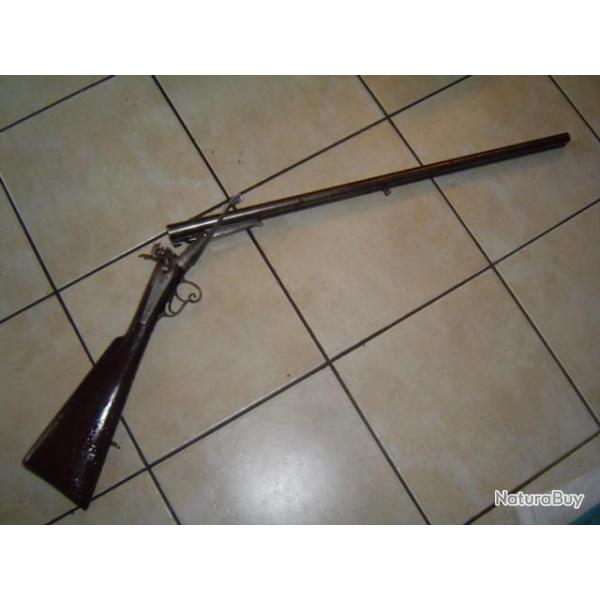 Fusil de chasse  broche calibre 16 innitial LB type lefaucheux avec coffret complet