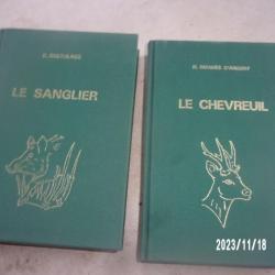 lot de deux volumes relies LE CHEVREUIL ET LE SANGLIER PAR K.SNETHLAGE ET H.MANHES D ANGENY