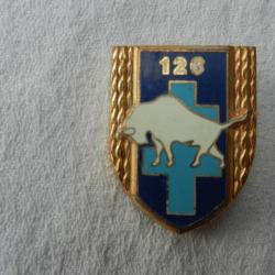 insigne militaire régimentaire français 126° régiment d'infanterie buffle blanc