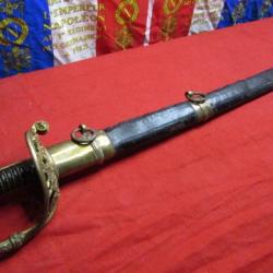 SABRE officier chasseur de Vincennes poignée spéciale luxe 1838 second empire Napoléon III empereur
