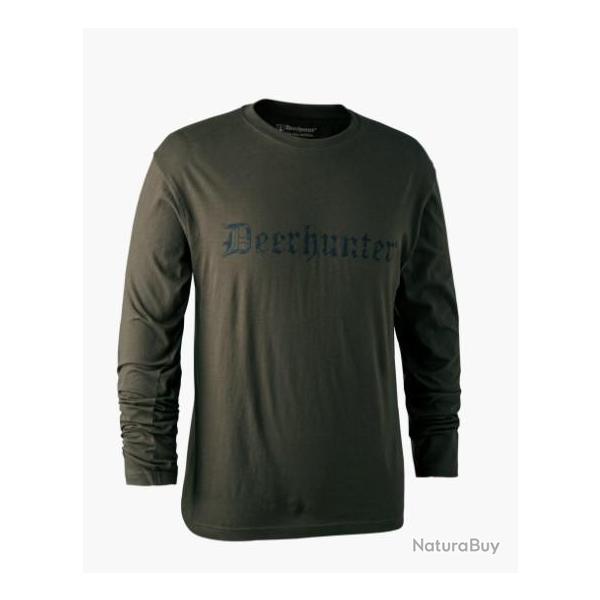 T-shirt  logo  manches longues LARGE BARK GREEN