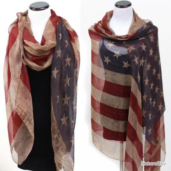 Echarpe au DRAPEAU AMERICAIN pour  JEEP Willys HARLEY DAVIDSON INDIAN FOULARD BIKER  new?