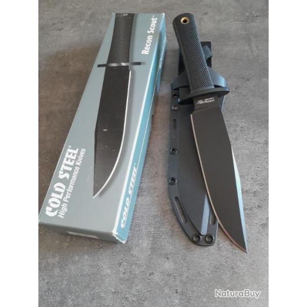 COLD STEEL RECON SCOUT 01 Couteau polyvalent Bushcraft  camp survie tactique combat... NEUF!