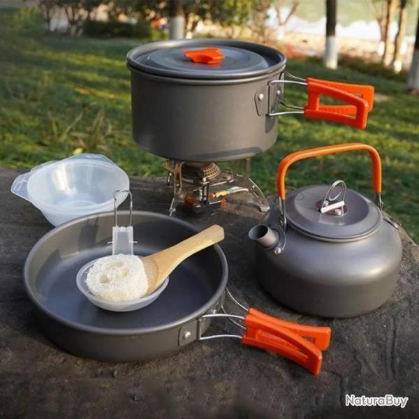 Set de cuisine casserole pole bivouac camping bushcraft Bouilloire Aluminium housse