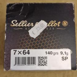 Cartouches cal. 7x64 (x50) Sellier & Bellot 140gr SP HILMAR SUPER DESTOCK !!!