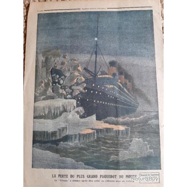 Authentique exemplaire du journal d avril 1912 annonant le naufrage du Titanic