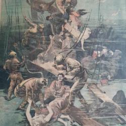 Le petit journal de 1893. Gravure scaphandrier. Naufrage santander