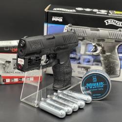 Pack prêt à tirer Walther PPQ à plombs 4,5mm avec Laser / diabolo 4,5 mm propulsion CO2
