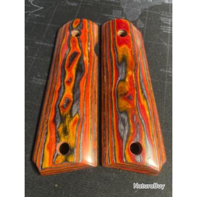 Poignées Pistolets Zib Grips En Bois Hêtre Pour Colt 1911 – Lot De 2