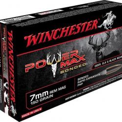 Munitions balles Winchester Power Max Bonded 7mm Rem Mag. 150gr 9.72g par 20