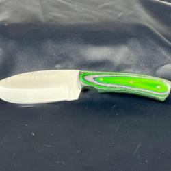 Couteau Bushcraft forgé 25cm vert/noir