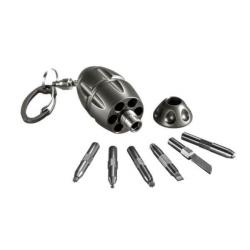 EG.GY Porte-clés outils Lionsteel "EGGIE KEYCHAIN" Titanium gris