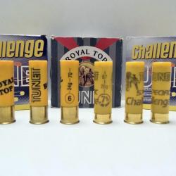 Lot de 3 boites de cartouches Tunet Royal Top et Challenge BJ 24 et 28gr plomb n°6 et 7.5 - Cal. 20