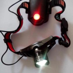Lampe frontale puissante avec led rouge pour la sécurité par VISIMAXI