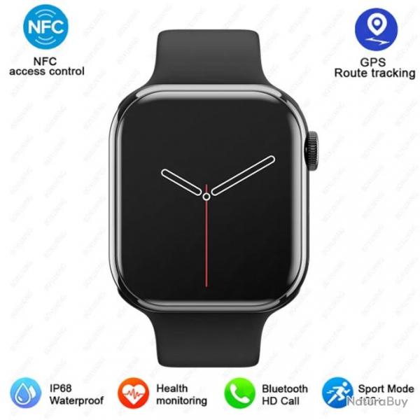 Montre Connectee Watch9 pour Android iOs SmartWatch9, Couleur: Noir