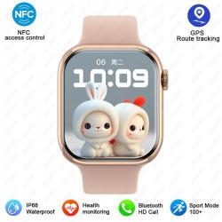 Montre Connectee Watch9 pour Android iOs SmartWatch9, Couleur: Rose