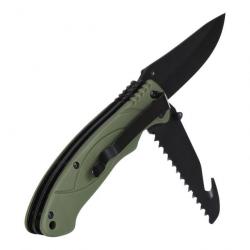 Couteau pliant Bushcraft (Couleur Vert)