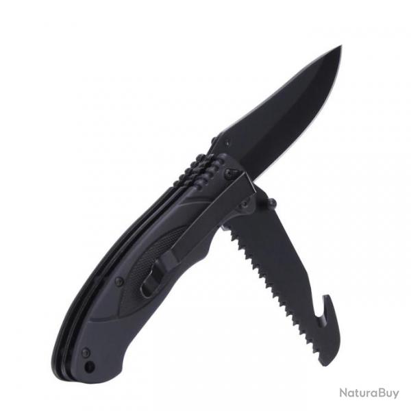 Couteau pliant Bushcraft (Couleur Noir)