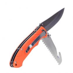 Couteau pliant Bushcraft (Couleur Orange)