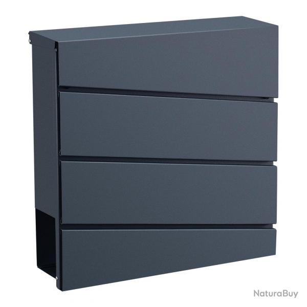Bote aux lettres acier galvanis 37x37x11 cm gris anthracite 03_0006522