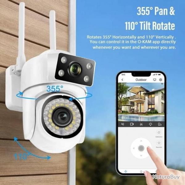 CAMRA DE SURVEILLANCE WIFI 8MP + CARTE SD 32G - INTERPHONE - SUIVI DEPLACEMENT - LIVRAISON GRATUITE