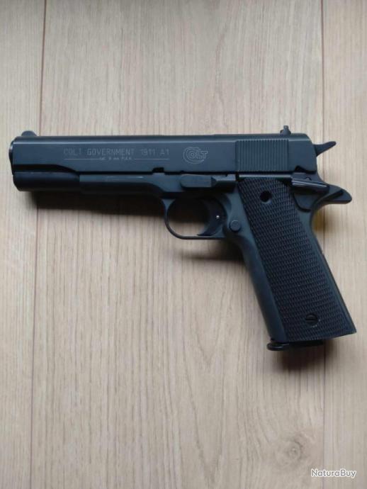 Pistolet d'alarme Colt Government 1911 noir 9mm PAK à blanc