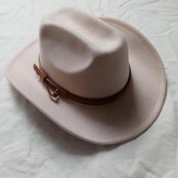 Chapeau cowboy blanc crème