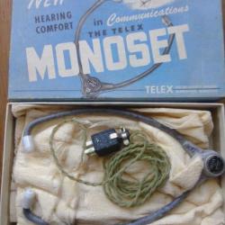 Telex Monoset Aircraft Communications casque radio WW2 Modele 2897 neuf