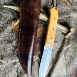 couteau de chasse artisanal / loupe d'olivier