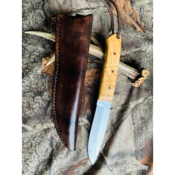couteau de chasse artisanal / loupe d'olivier