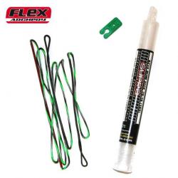 Flex Archery - Corde couleur 8190 carrera Pro 99 bicolore 66" 16 Noir / Vert fluo