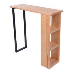 Table de bar avec étagère intégrée 89,5 x 90 x 29 cm bois de pin 03_0008554