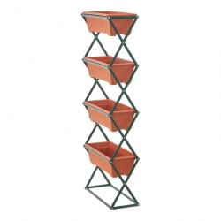 Jardinière verticale à 4 niveaux 51 x 21 x 125 cm vert foncé marron 03_0007188