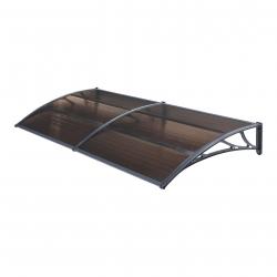 Auvent de porte d'entrée design marquise d'accueil résistante aux intempéries 240 x 80 cm noir marr