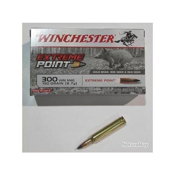 1 boite neuve de 20 cartouches  de calibre 300 Winchester Magnum Extreme point , 150 grains