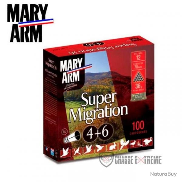 Pack de 100 Cartouche MARY ARM Super Migration 36gr Cal 12/70 PB 4+6
