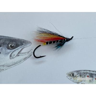 Mouche à Saumon Vintage HARDY Aux Yeux Intestinaux - Lot De 1 - Pour Pêche à La Mouche