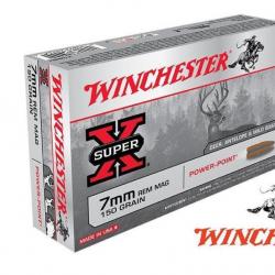 Cartouches WINCHESTER 7mm Rem Mag SUPER X POWER POINT150 grs X20