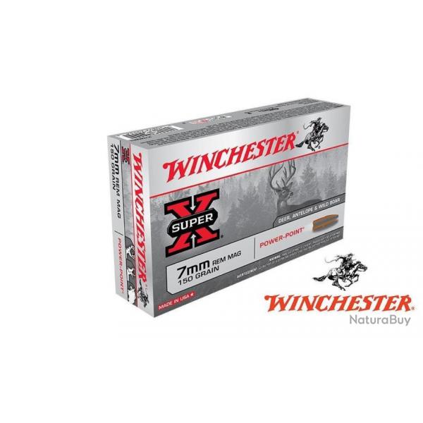 Cartouches WINCHESTER 7mm Rem Mag SUPER X POWER POINT150 grs X20