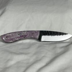 Couteau à dépecer forgé 20cm marbré violet CHASSE24