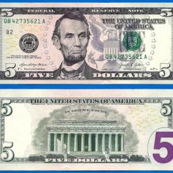 Usa 5 Dollars 2021 Neuf Mint New York B2 Dollar Lincoln Billet Etats Unis