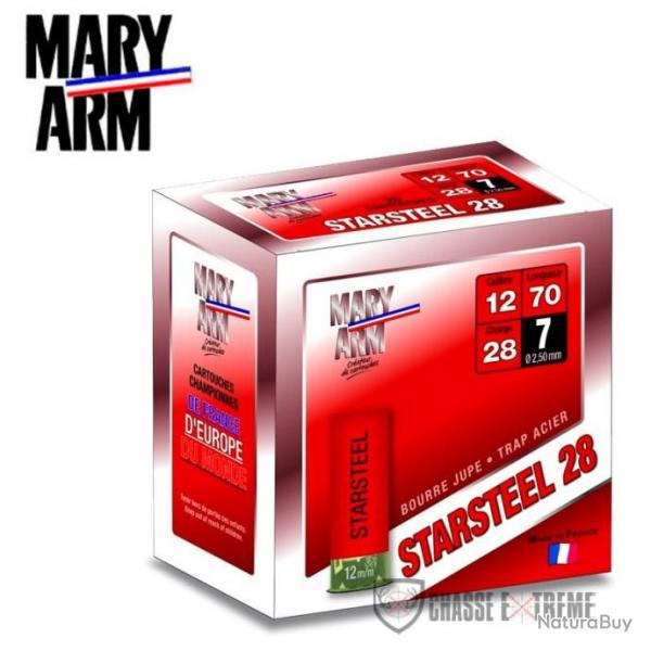 25 Cartouche MARY ARM Starsteel 28g Cal 12/70 PB 7