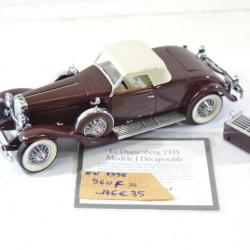 Voiture miniature Franklin mint DUESENBERG Classe J Tourer bordeaux 1935 1/24
