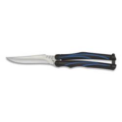 Couteau papillon Albainox noir/bleu.10.5cm