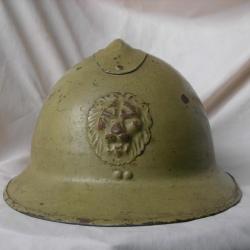 WW2 BELGIQUE CASQUE MILITAIRE BELGE M31 COULEUR JAUNE OCRE UTILISATION PARTICULIERE RARE + 2 B.A.