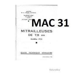 notice mitrailleuse MAC 31 en FRANCAIS (envoi par mail) - VENDU PAR JEPERCUTE (m1787)